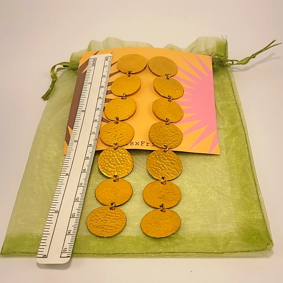 Mais x Frida Hanging Round Coin Drop Earrings NEW - Picture 3 of 3